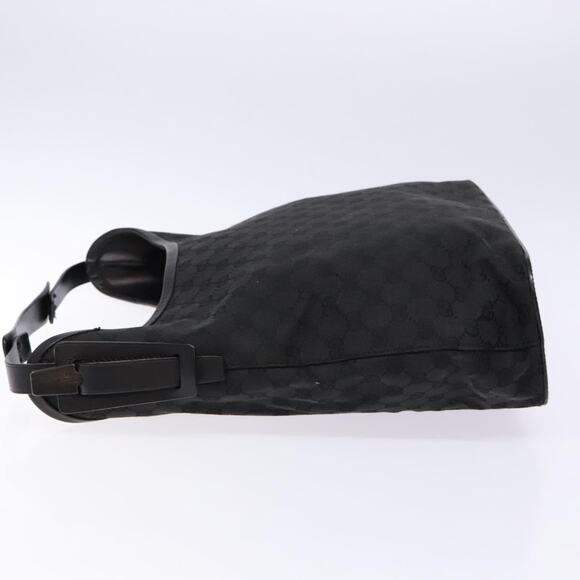 GUCCI GG Canvas Shoulder Bag Black Silver - Picture 5 of 16